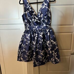 Floral Blue and White Dress